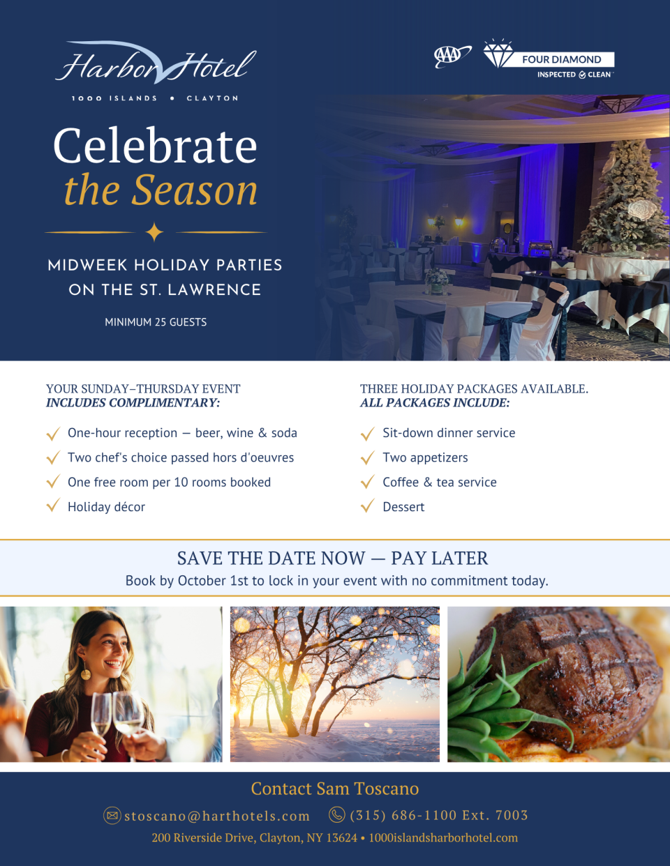 Holiday party package details